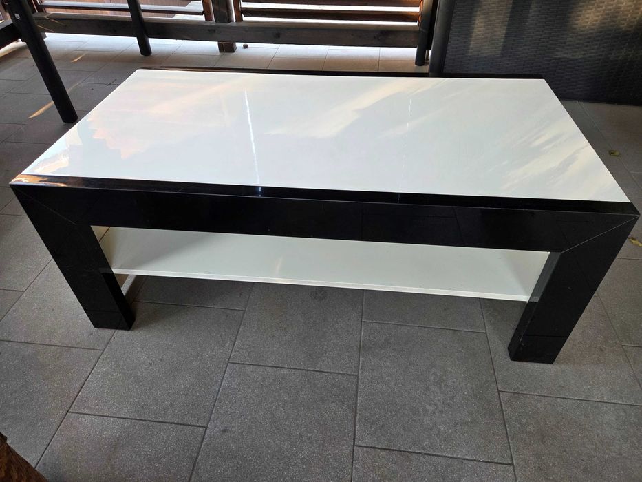 Ława do salonu biało czarna