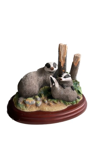 Mammals A20449 duża  figurka borsuki Badger & Young Border Fine arts