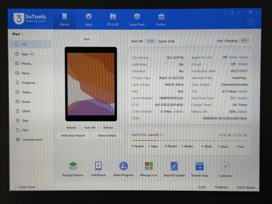 iPad 8. gen. (A2270) - 32GB - faktura VAT 23%