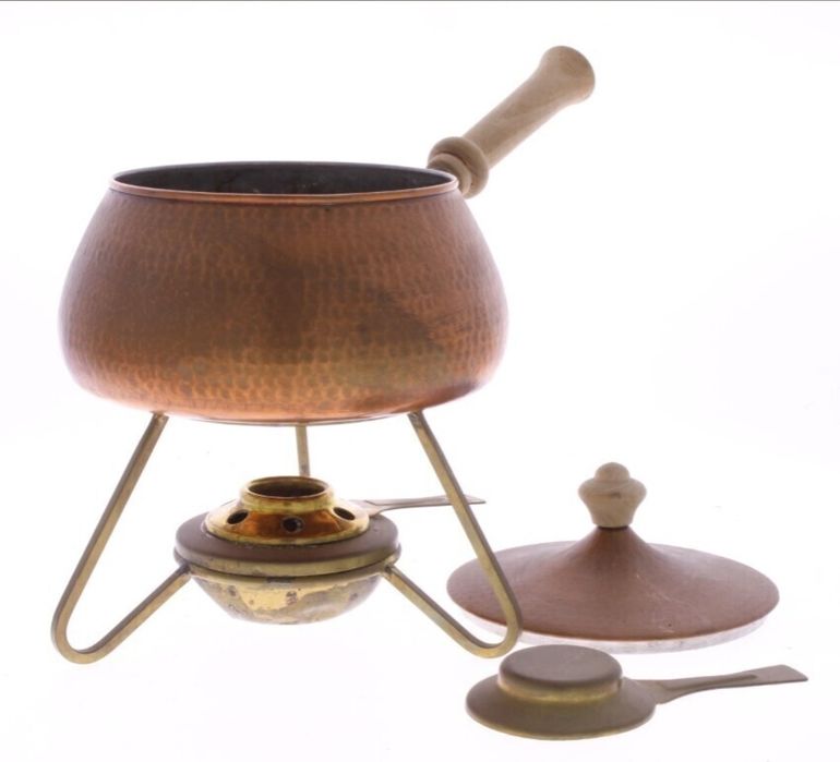 Panela Em Cobre Com Lamparina