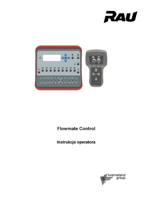 Instrukcja sterownik komputer Flowmate Control Vicon Kverneland Rau