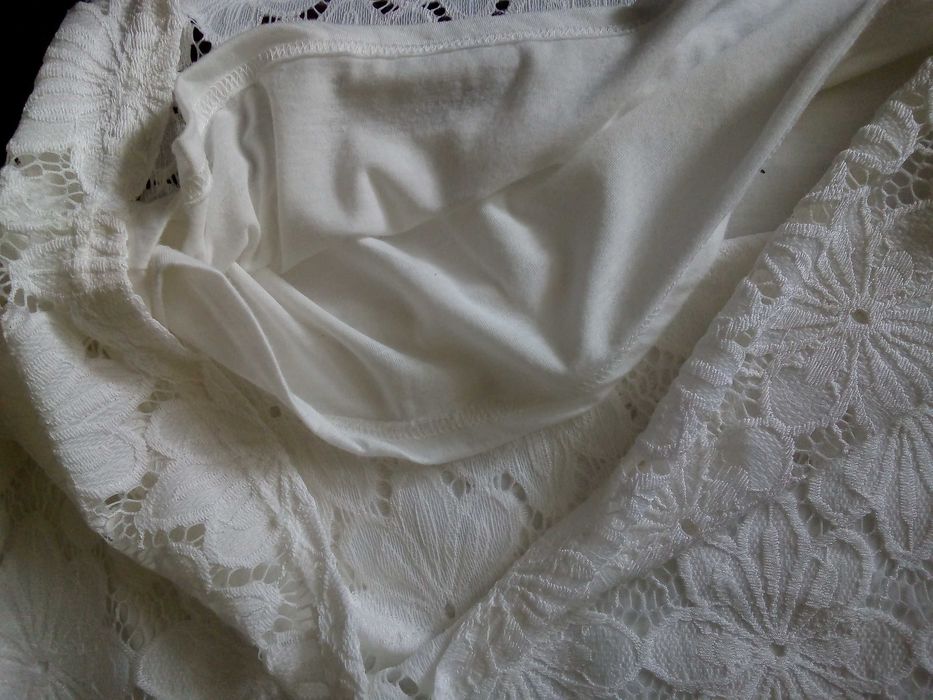 biała bluzka hiszpanka dorothy perkins 46 koronka