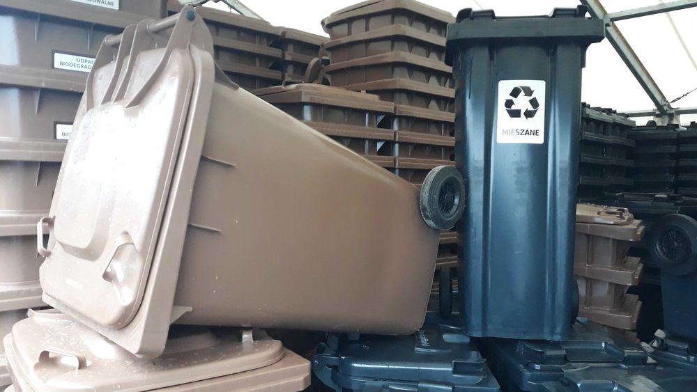 Pojemnik na BIO odpady kosz na śmieci brązowy atest EN 840 DOSTAWA !