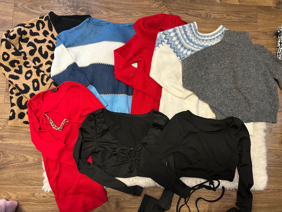 Paka ubrań damskich swetry koszule bluzy