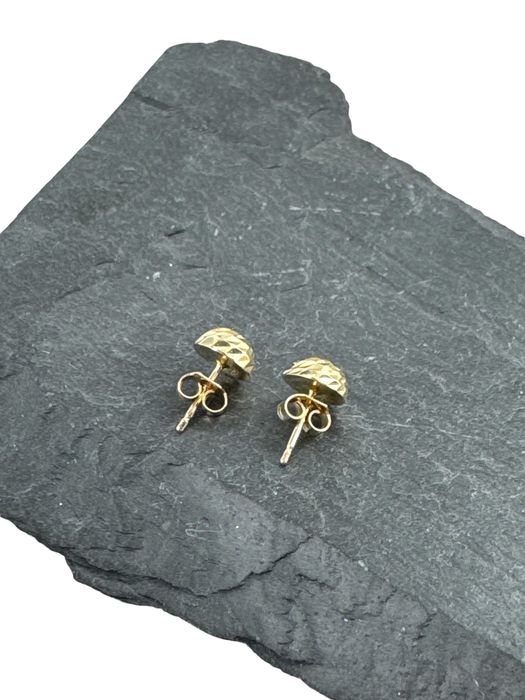 Złote Kolczyki Diamentowane Kuleczki Sztyft 585 W:1,47g