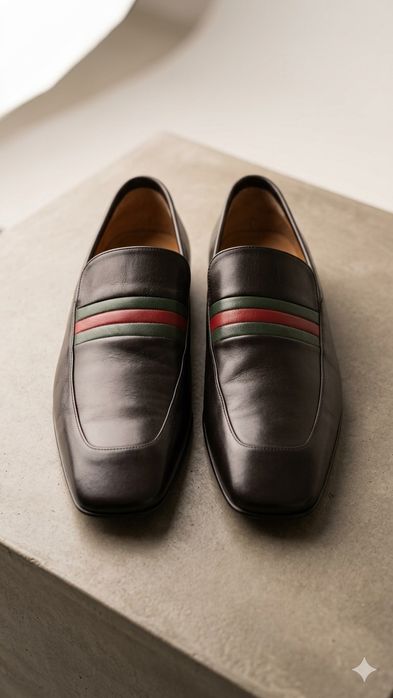 Мужские кожаные лоферы Gucci Donnie Web