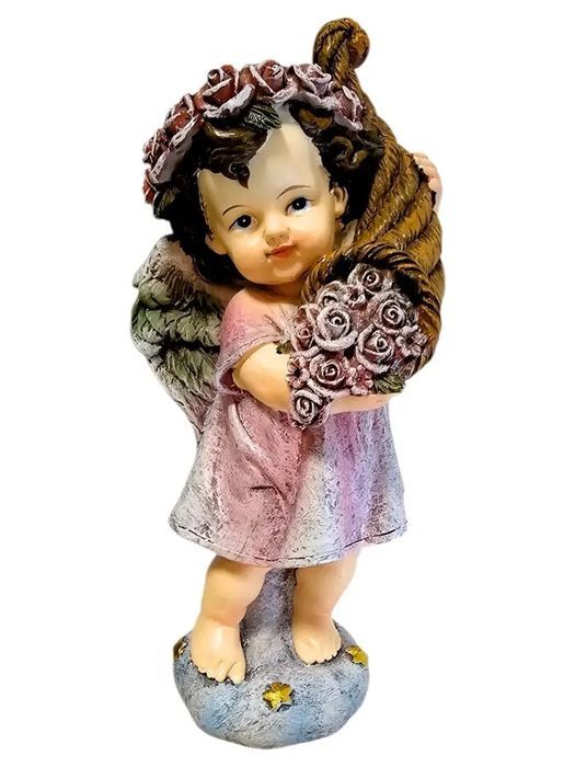 Figurka Anioł kwiaty 17cm. Art Sacrum. Nowy Produkt