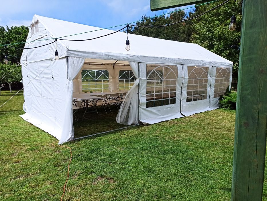 Namiot imprezowy 3x6 dla 20stu osób, stoły, krzesła