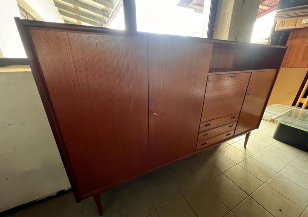 Bartels Werken highboard. Barek. Komoda. Drewno tekowe. Mid century