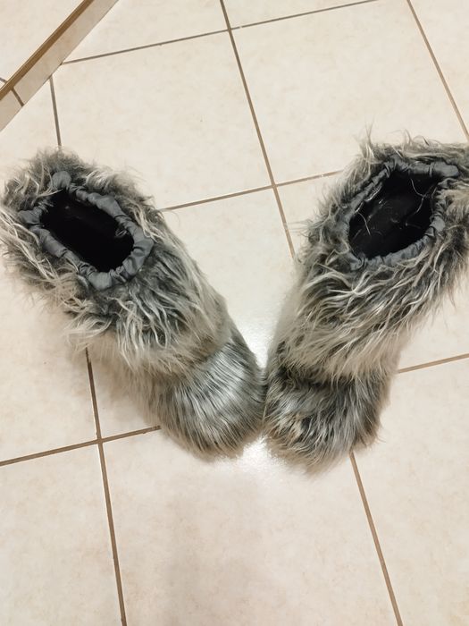 Buty futrzane puszyste