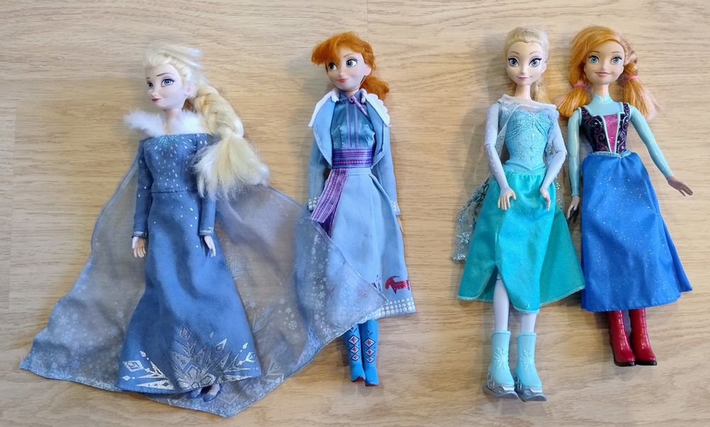 Cztery lalki Anna Elsa Kraina Lodu, firma Disney Matell