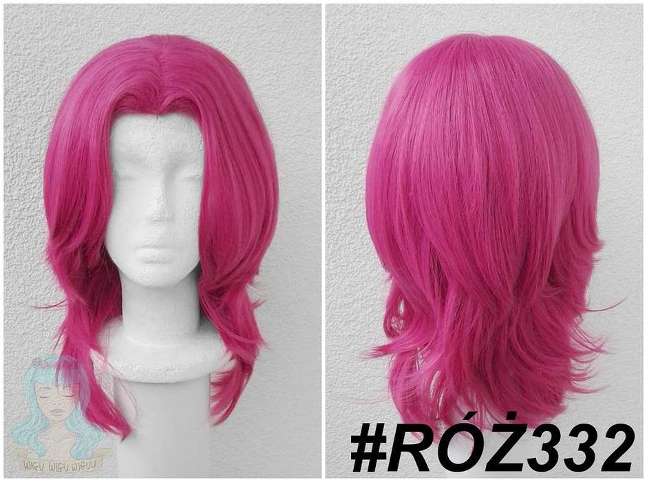 Romance Saja KPop Demon Hunters różowa magenta peruka cosplay wig