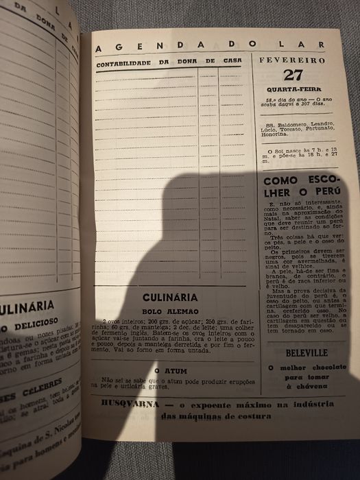 Agenda do Lar para 1957