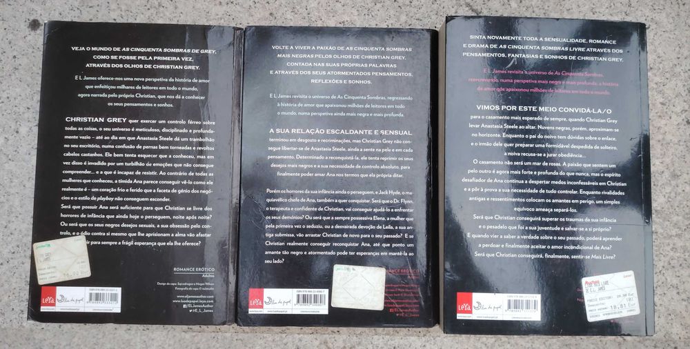 3 livros As Cinquenta sombras