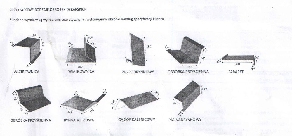 Blacha gładka obróbkowa/ obróbka