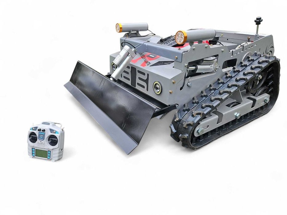 Kosiarka spalinowa gąsiennicowa HDM zdalnie sterowana skarpowa z pługiem RC 55cm silnik LONCIN