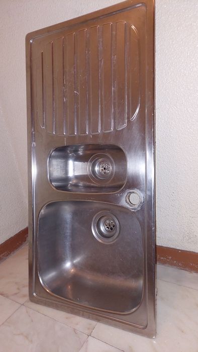 Lava-louca cozinha 1,5 cubas inox 100x50cm