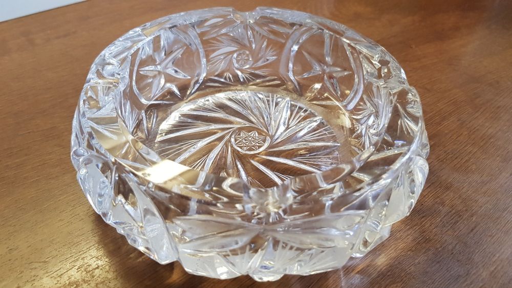Kryształ szlifowany popielniczka kryształowa średnica 15cm