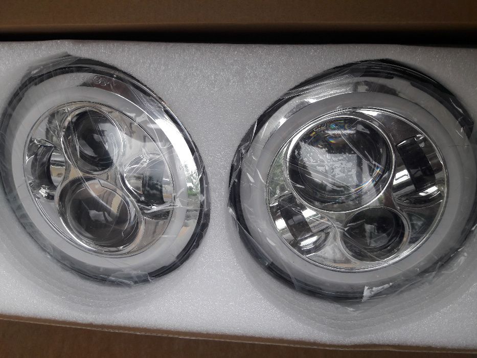 Ópticas Farois 7 polegadas full LED Land Rover defender range classic