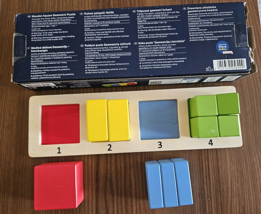 Drewniana układanka geometryczna
