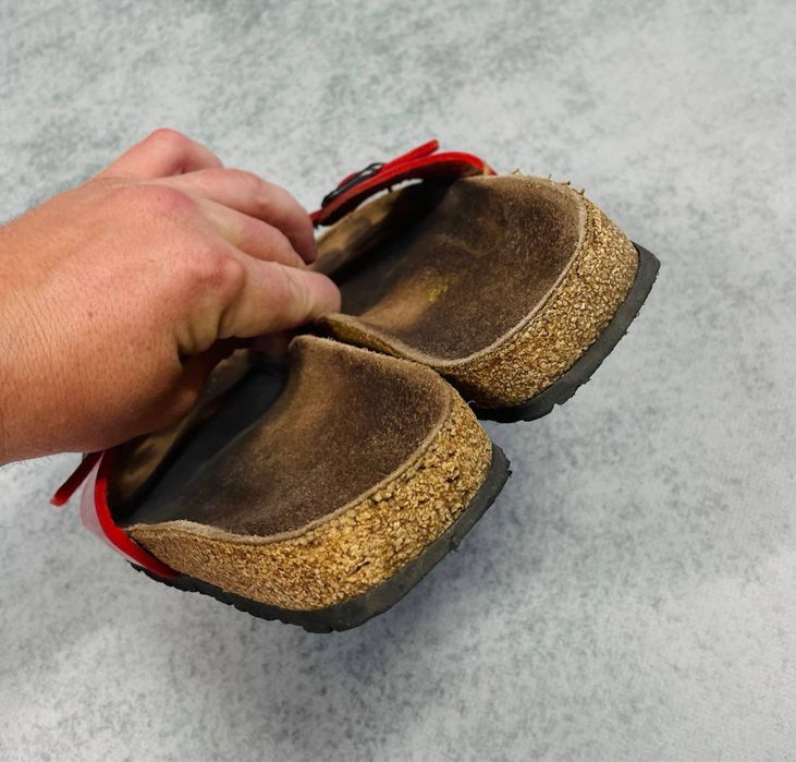 Жіночі сандалі birkenstock червоні, біркенштокі оригінал