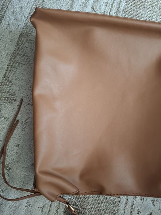 Ruda, brązowa torebka damska worek, reserved