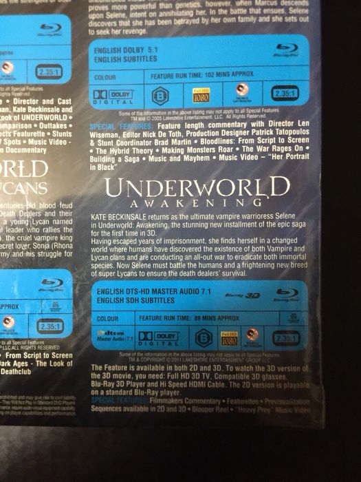 Underworld Quadrilogy - blu-ray dvd box set - selado