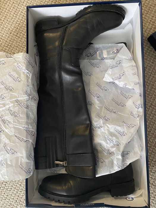 Черные кожанный сапоги Respect