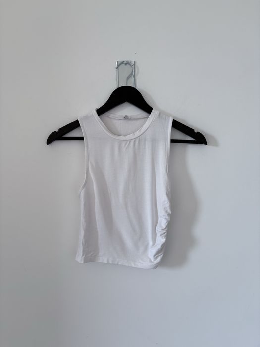 biały crop top asos m