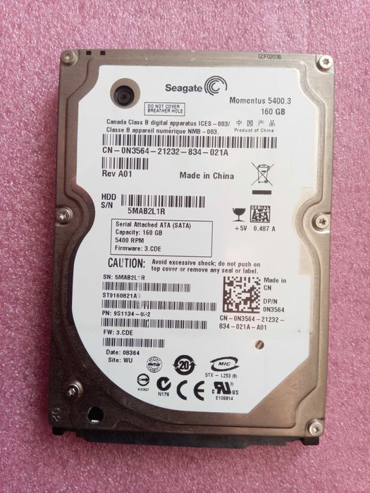 Жесткий диск 2.5" (HDD SATA) Seagate ST9160821AS 160Гб