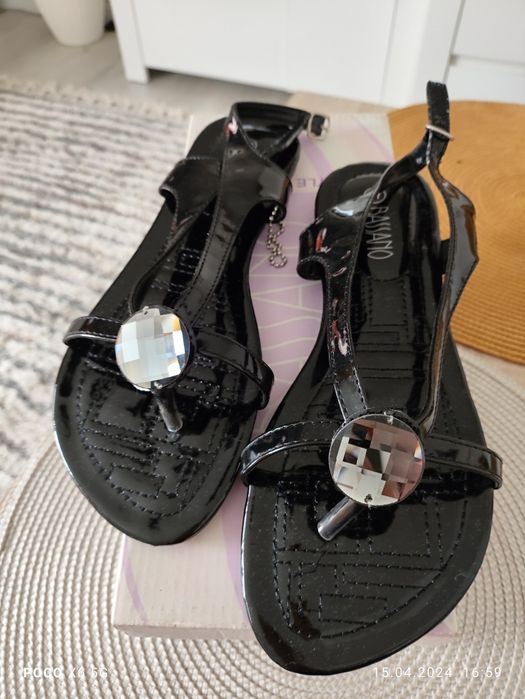 Sandałki damskie czarne