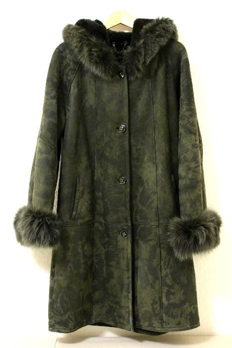 Дублянка жіноча на овчині, песець