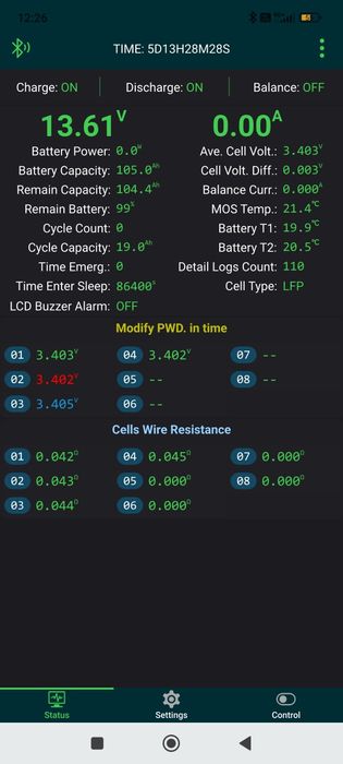Сборка аккумулятор LifePo4 105ah.12v. 1.37kWt.