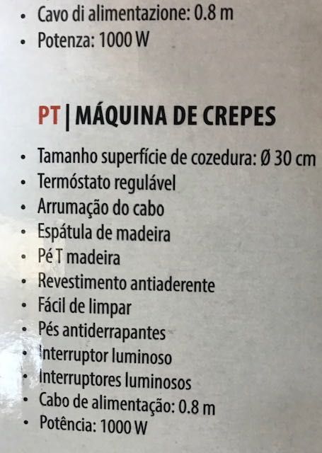 Máquina de fazer Crepes NOVA
