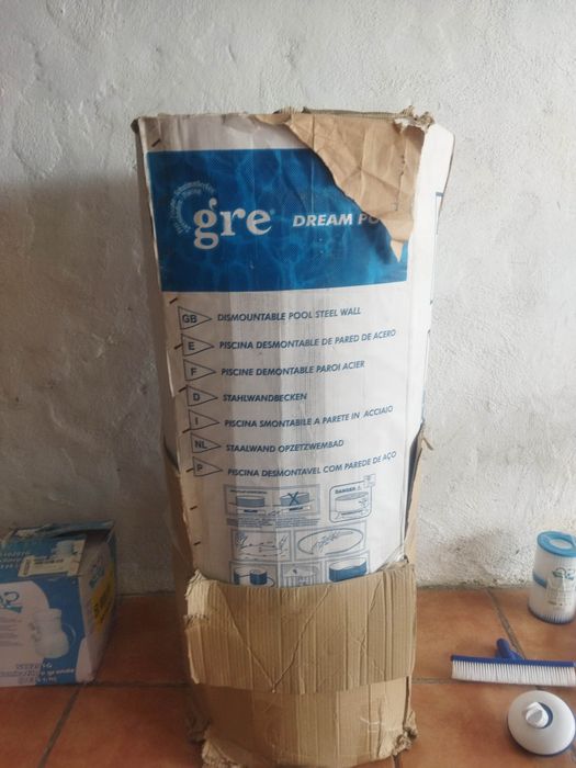 Piscina gre pool pro kit. 3.50m de largura 90cm altura. Estrutura inox