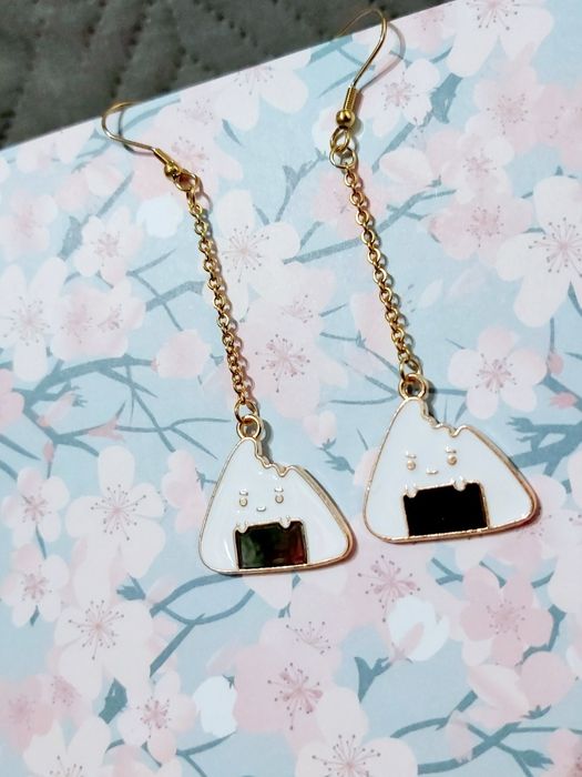 Kolczyki handmade onigiri Japonia kawaii manga anime sushi kpop
