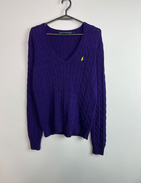 Warkocz Sweter Ralph Lauren Sport purple women