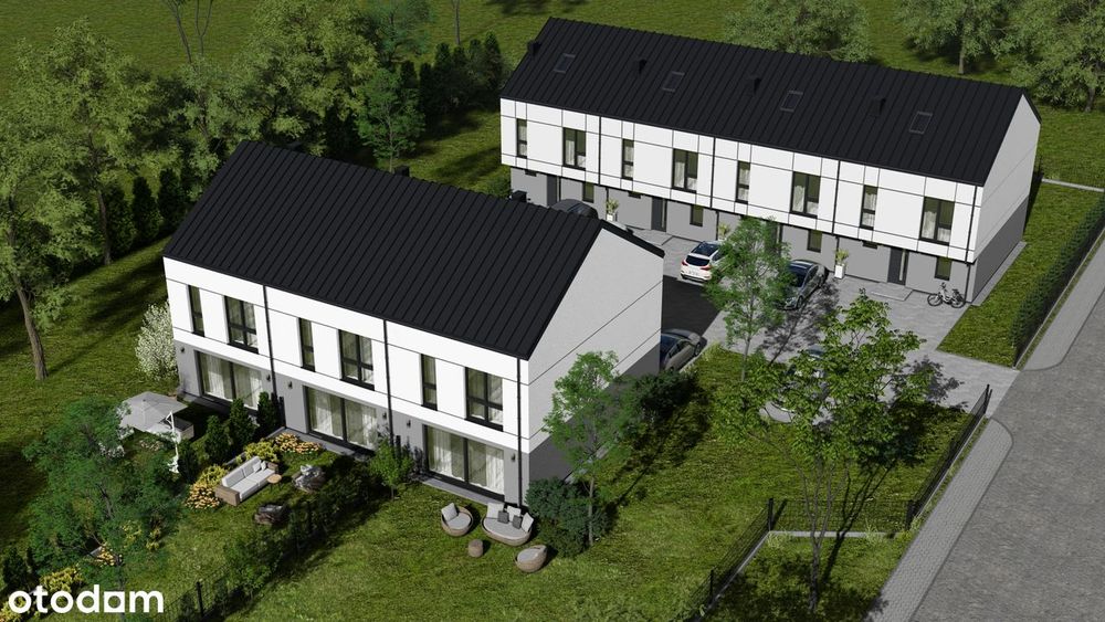 Nowoczesny dom szeregowy w Wawrze rekuperacja, ogrzewanie podłogowe