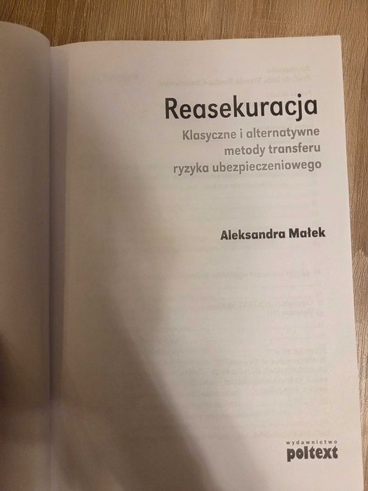Książka Reasekuracja Aleksandra Małek