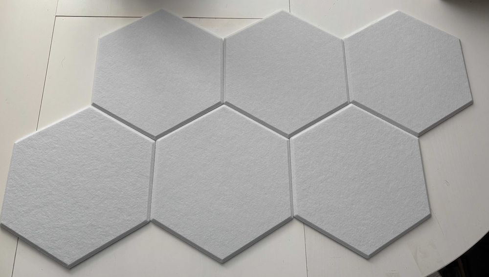 Białe Panele Ścienne filc 3D Samoprzylepne Naklejka na Ścianę 36szt.