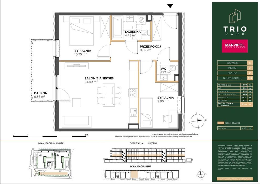 3-pokojowe mieszkanie 60m2 + balkon Bez Prowizji