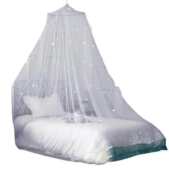 Baldachim moskitiera fluorescencyjne gwiazdki  60x250 cm