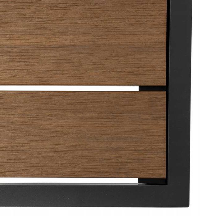 Meble ogrodowe tarasowe aluminiowe beżowe narożnik stół ławka obiadowy