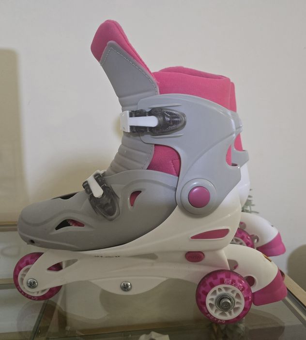 Patins rosa e cinza do nr. 34 ao 37