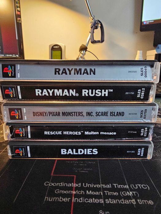 Zestaw gier PS1- Rayman, Rayman Rush, Monster Inc. Molten Menace, Baldies.
