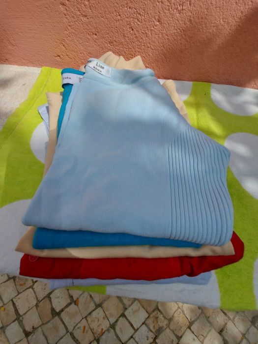 Conjunto 5 peças Tam. S - 2 Camisas, 2 Camisolas, 1  Túnica