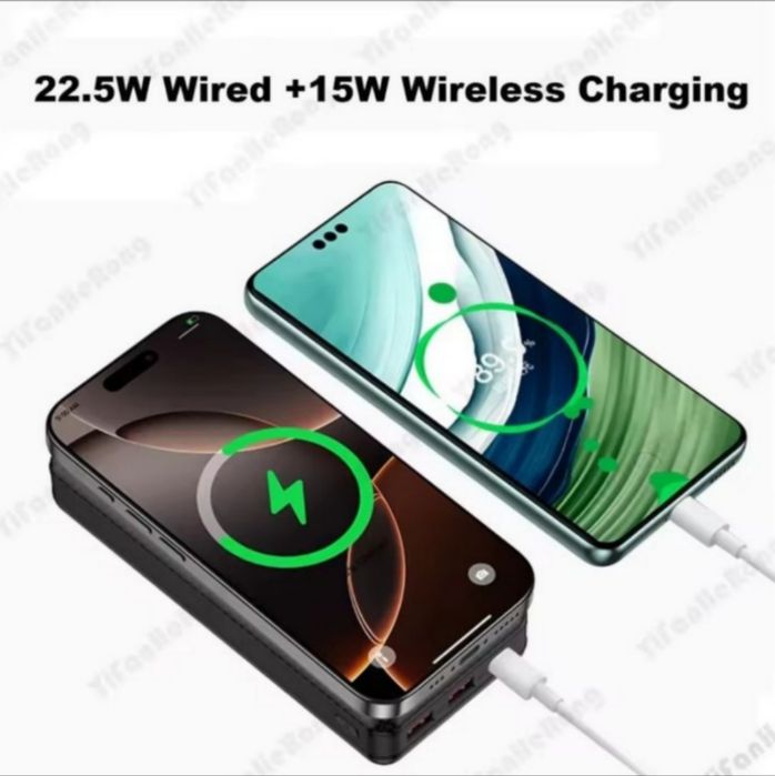 Power Bank - повербанк 30000 mAh з бездротовою зарядкою Qi та акум LG