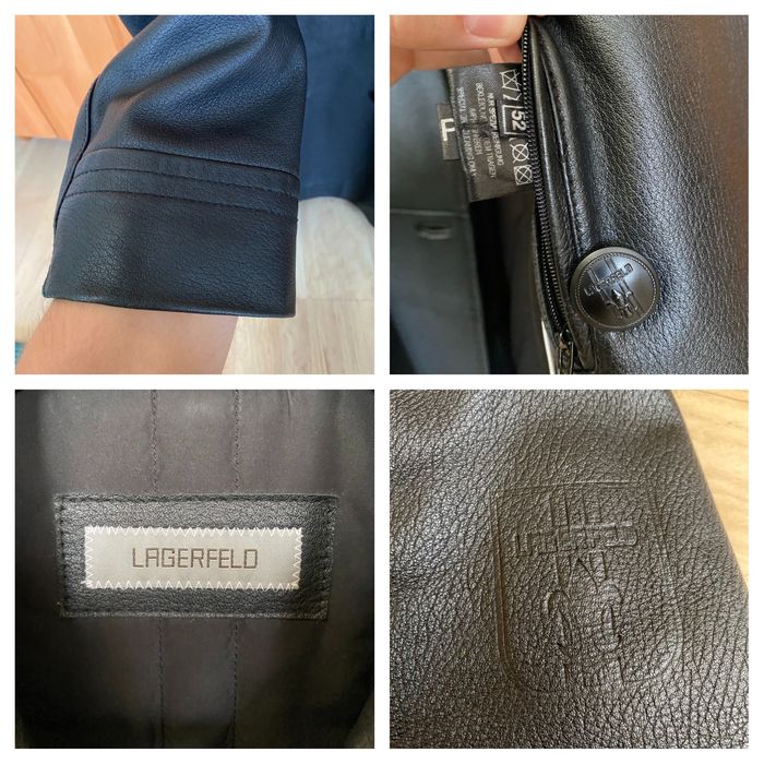Куртка пальто кожанное кожа Lagerfeld Размер XL 52