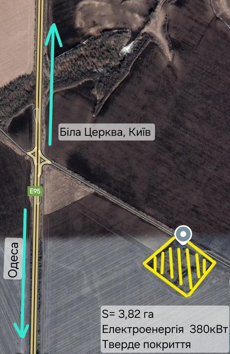 Одеська траса 3,82 га. Електроенергія 380кВт - View 2