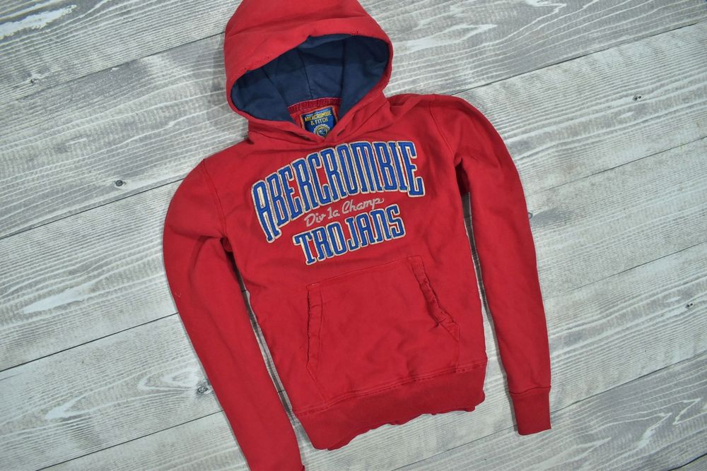 Abercrombie Fitch Czerwona Bluza Z Kapturem L